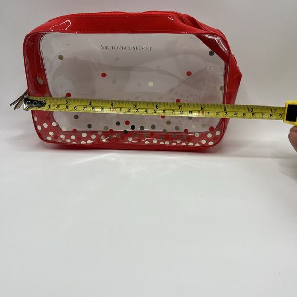 victoria secret bag makeup bag Red Clear Dotted - Picture 9 of 14